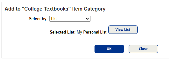 Add items to category with Resource List.